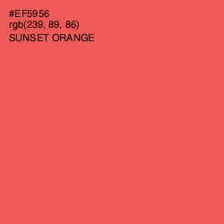 #EF5956 - Sunset Orange Color Image